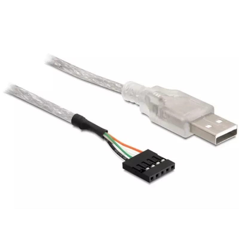 USB 2.0-A laidas su vidine jungtimi, DELOCK 83078, sidabrinis