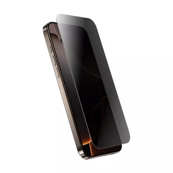 Grūdintas privatumo stiklas Crong, skirtas iPhone 16 Pro Max — apsaugantis nuo akinimo, atsparus įbrėžimams