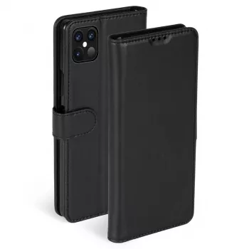 Telefono dėklas-piniginė Krusell, skirta Apple iPhone 12 Pro Max — juoda, aplanko tipo dėklas su kortelių kišene