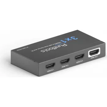 PURELINK PT-SW-HD3A - 3x1 HDMI2.0 jungiklis 4K 60Hz 4:4:4 HDR 10 Dolby Vision HDCP 2.2 automatinis vaizdo perjungimas valdymas per IR (PT-SW-HD3A)