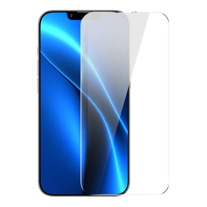 Grūdinto stiklo ekrano apsauga Baseus Crystal 0,3 mm, skirta iPhone 14 Plus / 13 Pro Max (2 vnt.)