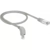 DeLOCK - komutacinis kabelis - RJ-45 (M) nach Downward angled to RJ-45 (M) - 50cm - S/FTP - CAT 6a - Shielded, Halogen-Free - Pilka (85873)