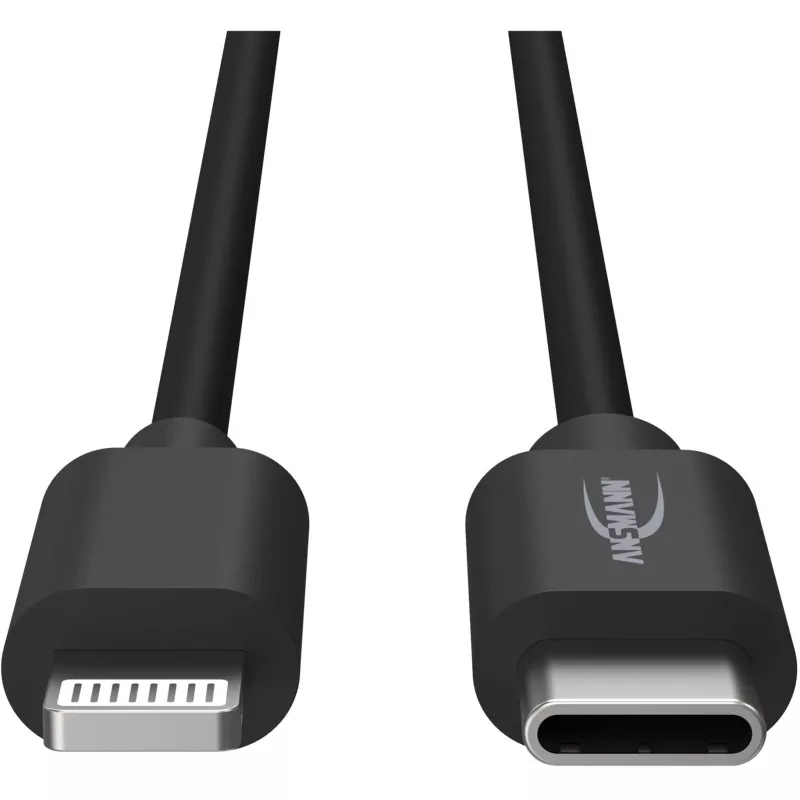 Mobiliojo telefono laidas Ansmann 1700-0106 Juodas USB C Lightning 0,12 m