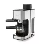 Espreso aparatas Maestro MR-411 800 W 1,5 L stalinis rankinis, 3,5 bar, 4 puodeliai, nerūdijančio plieno filtras, nuimamas lašų padėklas, juodas