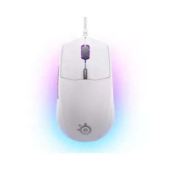 Žaidimų pelė STEELSERIES Rival 3 Gen 2 — optinė, 8500 DPI, laidinė USB Type-A, dešiniarankė, balta, 77 g