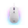 Žaidimų pelė STEELSERIES Rival 3 Gen 2 — optinė, 8500 DPI, laidinė USB Type-A, dešiniarankė, balta, 77 g