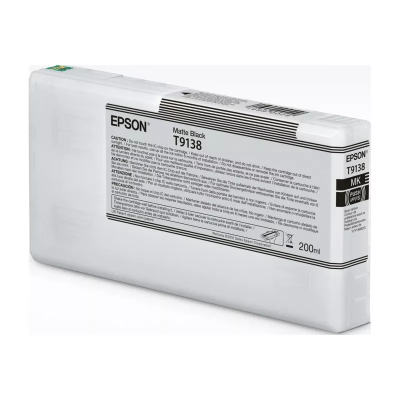 Rašalo kasetė Epson T9138 matinė juoda 200 ml – matinės juodos spalvos rašalo kasetė