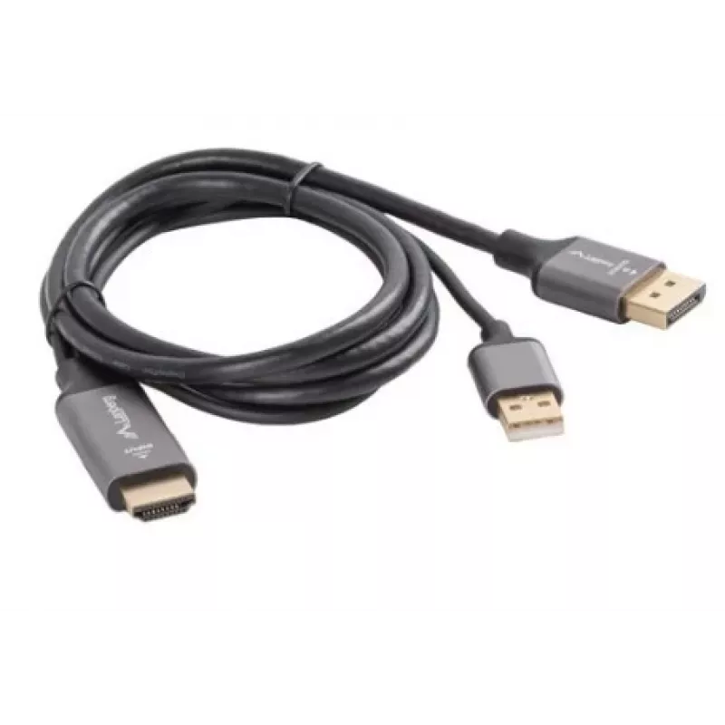 HDMI(M)->DISPLAYPORT(M) LAIDAS 1M 4K JUODAS LANBERG