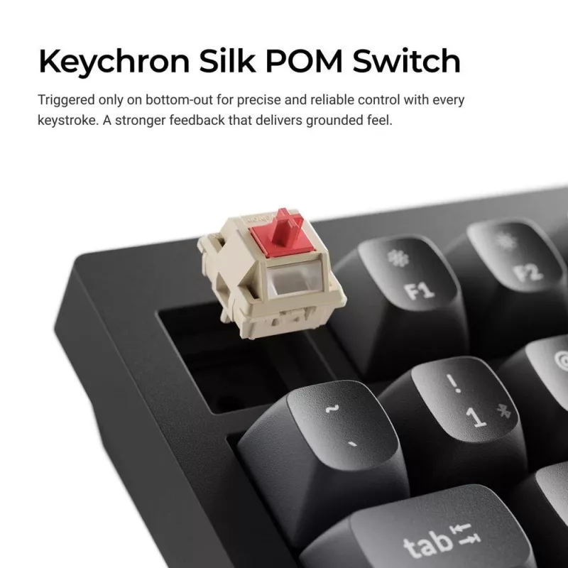 Mechaninė klaviatūra Keychron V3 Ultra 8K — laidinė ir Bluetooth, QWERTY išdėstymas, RGB LED, juoda