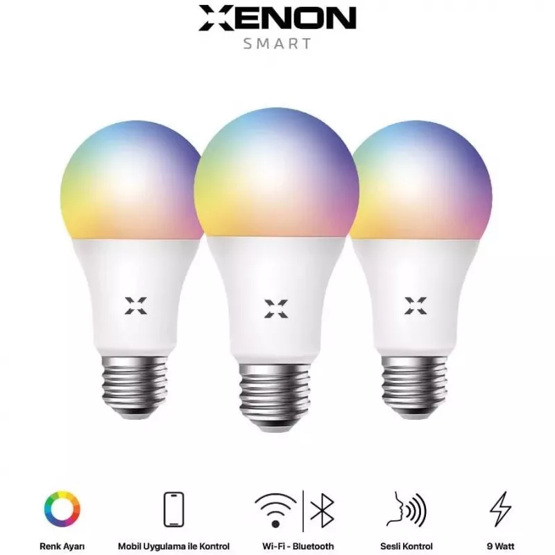 XENON Smart X7021 išmanioji LED RGB lemputė, 9 W, Wi-Fi, Bluetooth, balta