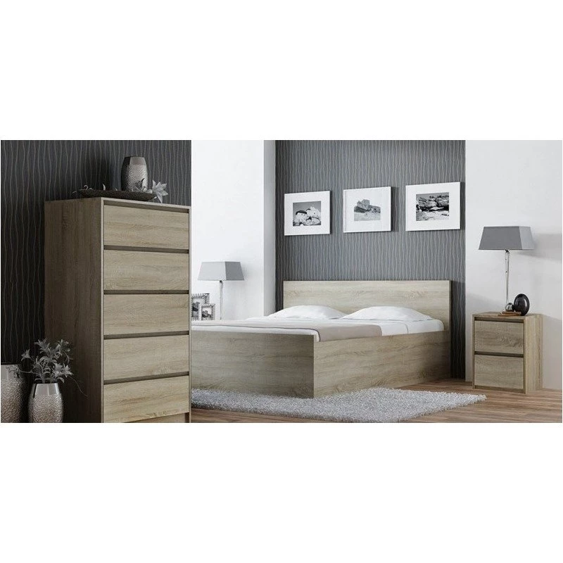 Topeshop K2 SONOMA nightstand/Naktinis staliukas 2 stalčius(s) ąžuolas