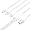 USB 2.0 A į 3-in-1 6A laidas Vention CTRWG 1,5 m baltas
