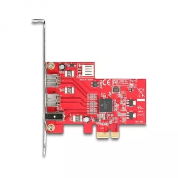 DeLOCK 90738 PCIe FireWire adapteris, vidinis IEEE 1394, raudonas