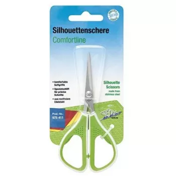 Žirklės WEDO 975 411 universalios tiesaus kirpimo vienetinės 114 mm, žalios/baltos