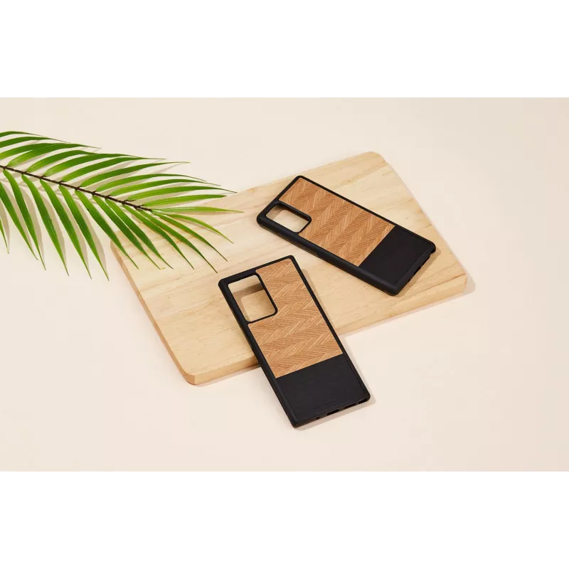 Apsauginis telefono dėklas Man and Wood Samsung Galaxy Note 20 Ultra — silkės rašto nero juoda