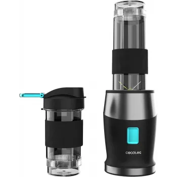 Cecotec Blender | Power Titanium 900 ProGo | Stalo blenderis | 900 W | Talpa 2x0,57 L | Ledų smulkinimas | Juoda