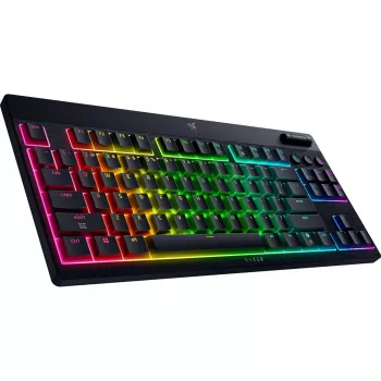 Razer | JuodaWidow V4 Low-Profile Tenkeyless HyperSpeed | Klaviatūra | Belaidė | US | Bluetooth | Juoda | Geltona Switches