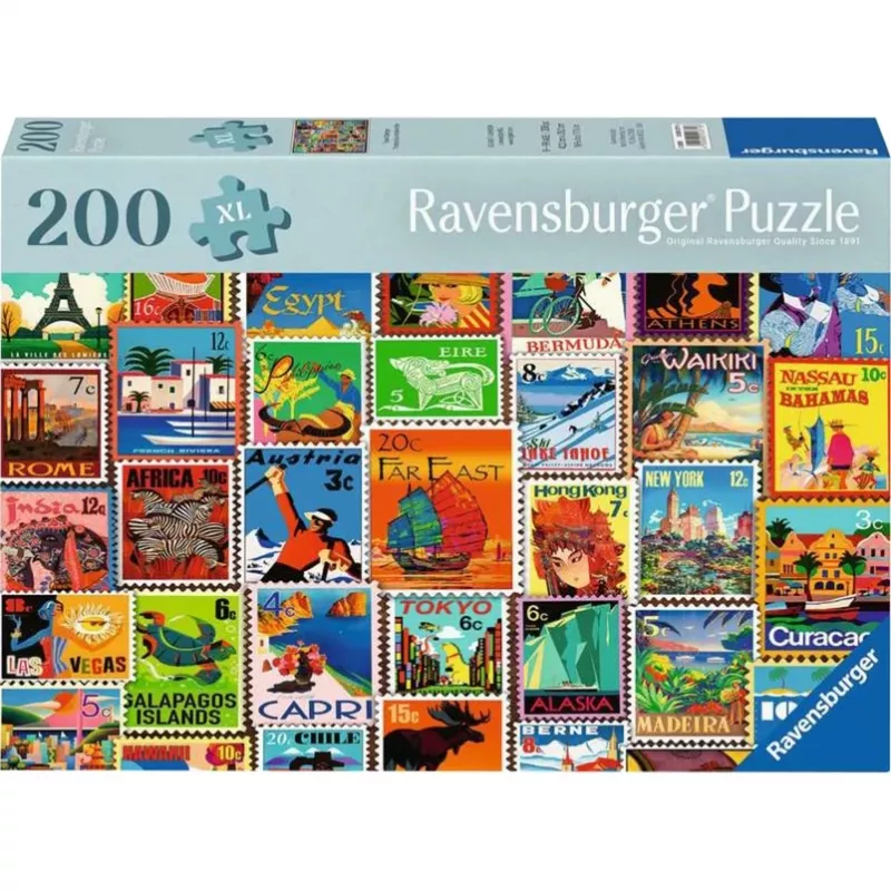 Dėlionė Ravensburger Feel Well & Puzzle – Pašto ženklai, 200 vnt.