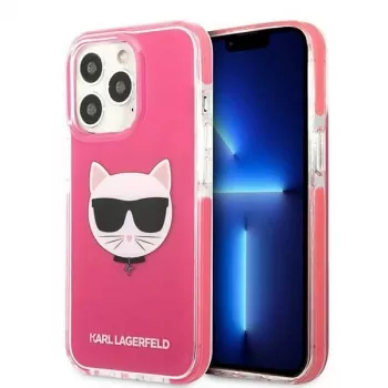 Karl Lagerfeld KLHCP13XTPECPI Iphone 13 Pro Max 6.7 kietas dėklas Fuchsia/FUSCHIA Choupette Head