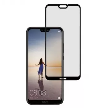 Grūdinto stiklo visiškai priklijuojamas ekrano apsauginis stiklas Tellur, skirtas „Huawei P20 Lite“ – tinkamas naudoti su dėklu, juodas