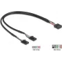 Vidinis USB kabelis DELOCK 84513 — USB 2.0 4 kontaktų į 10 kontaktų, 0,3 m, juodas