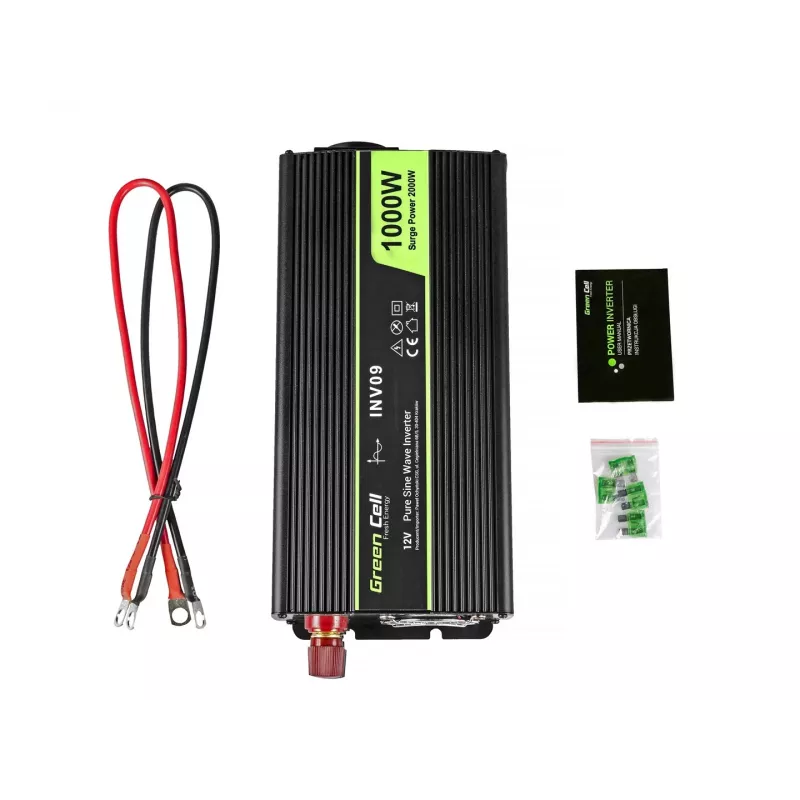 Green Cell INV09 maitinimo adapteris automobiliui 1000 W juodas