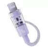 USB-C į Lightning greito įkrovimo laidas Baseus Gem 1 m 20 W violetinis, nailono apvalkalas, 7 kontaktų Lightning