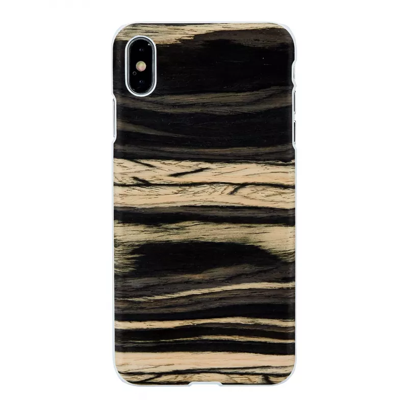 man and wood išmaniojo telefono dėklas, skirtas iPhone XS Max – baltosios juodmedžio apdailos