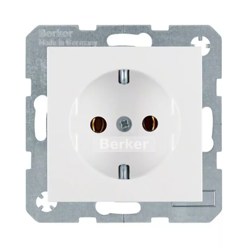 Kištukinis lizdas Type F berker 47431909 — 16 A, 250 V, baltas plastikas