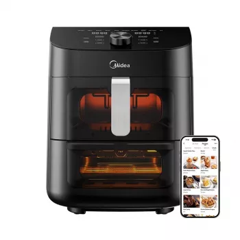 Airfryer Midea MAD1100DADK, 1850 W, dviguba talpa 4,4/6,4 l