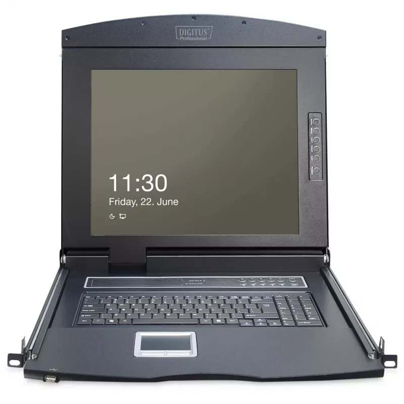 KVM konsolė Digitus 17 colių LCD 1 prievado VGA turkiška klaviatūra