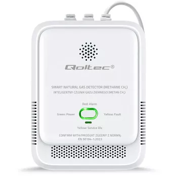 Dujų nuotėkio jutiklis QOLTEC NG 85dB LE – gamtinių dujų (CH4) detektorius, garsinis signalas 85 dB