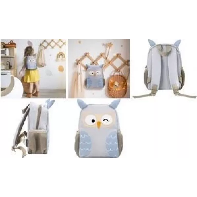 Eberhard Faber Mini Kids Owl darželio kuprinė - violetinė/smėlio