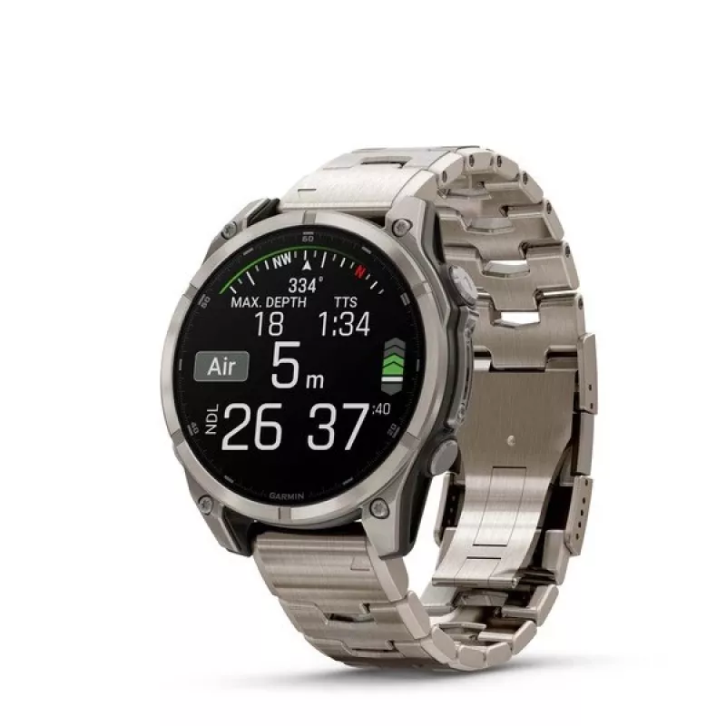 Išmanusis laikrodis GARMIN Fenix 8 47 mm, 1,4 colio (3,56 cm) AMOLED 454×454, titanas, Wi‑Fi, GPS