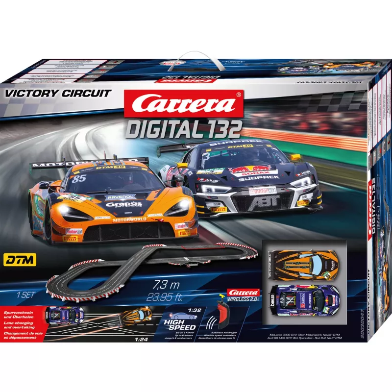 Slotų lenktynių trasa CARRERA DIGITAL 132 Victory Circuit, plečiamas skaitmeninis 1:32 išdėstymas