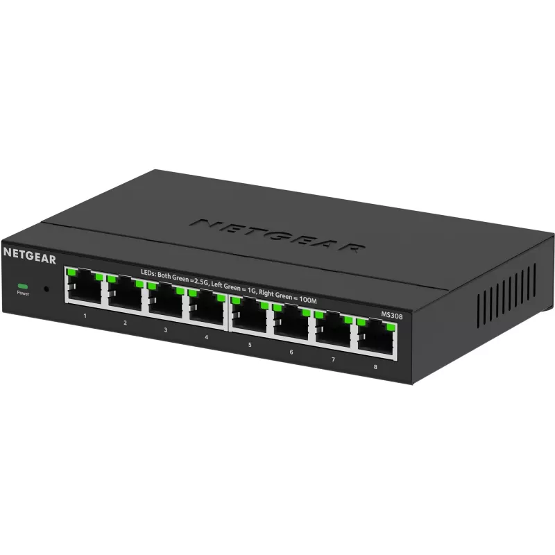 NETGEAR MS308 Nevaldomas 2.5G Ethernet (100/1000/2500) Juodas