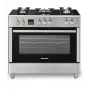 Laisvai stovinti dujinė-elektrinė viryklė Ravanson KWGE-K90, 5 kaitviečiai, 90 cm, inox