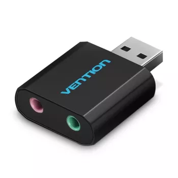 Vention USB išorinė garso plokštė, juoda, metalinė