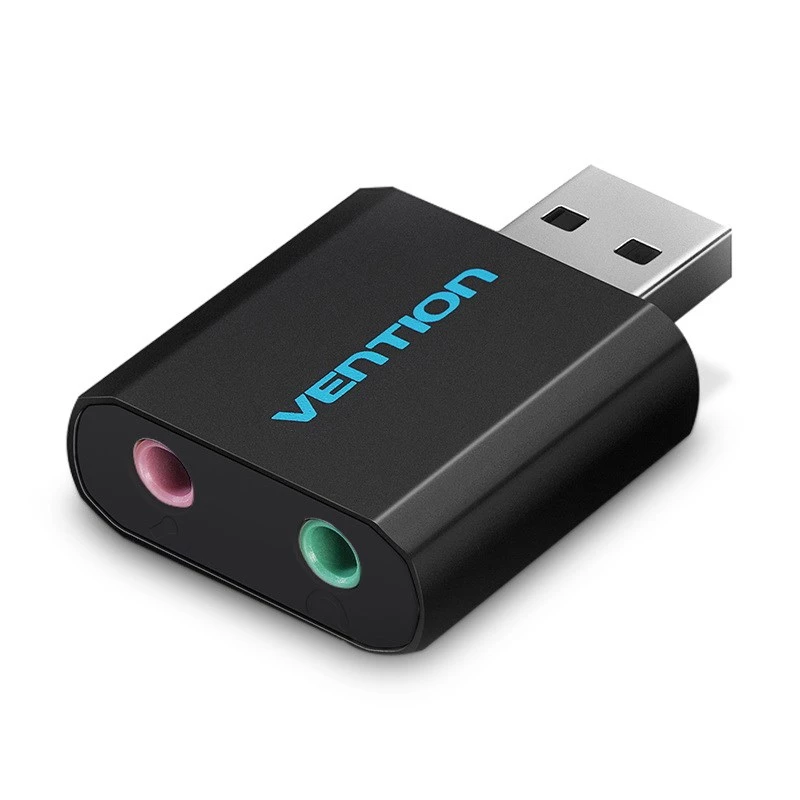 Vention USB išorinė garso plokštė, juoda, metalinė