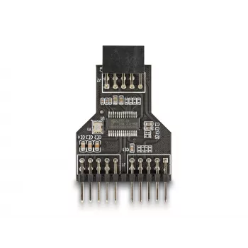 DeLOCK 60045 kabelio lyties keitiklis 9 kontaktų USB 2.0 2 x 9 kontaktų antraštė Juoda