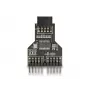 DeLOCK 60045 kabelio lyties keitiklis 9 kontaktų USB 2.0 2 x 9 kontaktų antraštė Juoda