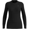 ODLO Merino 160 BL Top Crew Neck ilgomis rankovėmis moteriški marškinėliai, dydis S, juoda