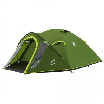 Coleman Dome Tent Darwin 4 Plus Juodaout — 4 asmenų tunelio palapinė su prieangiu, Tamsiai Žalia/Šviesiai Žalia