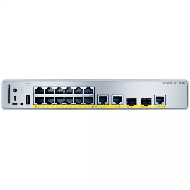 Valdomas tinklo komutatorius Cisco C9200CX-12T-2X2G-A Gigabit Ethernet PoE 15 prievadų