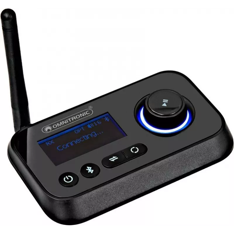 Bluetooth siųstuvas-imtuvas Omnitronic BDT-5.2PRO Aptx HD — belaidis garso siųstuvas ir imtuvas