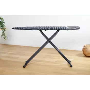 Viso dydžio lyginimo lenta Taurus 994178000 — 410 x 1250 mm, reguliuojamas aukštis iki 930 mm, medvilninė danga, juoda