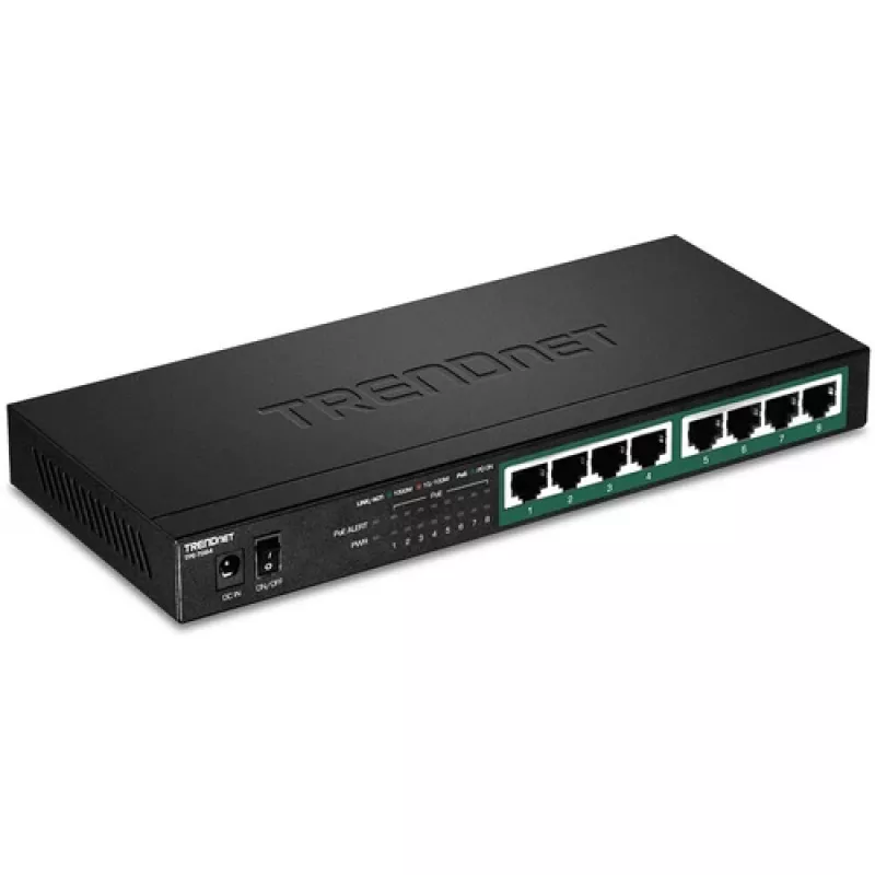 TRENDnet TPE-TG84 - Jungiklis - 8 x 10/100/1000 (PoE+) - stalinis, montuojamas ant sienos - PoE+ (120 W)