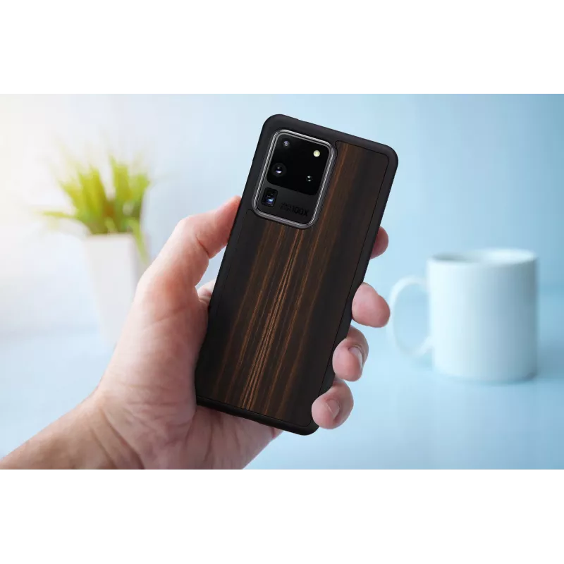 man and wood Galaxy S20 Ultra juodmedžio juodumo telefono dėklas — apsauginis išmaniojo telefono dangtelis