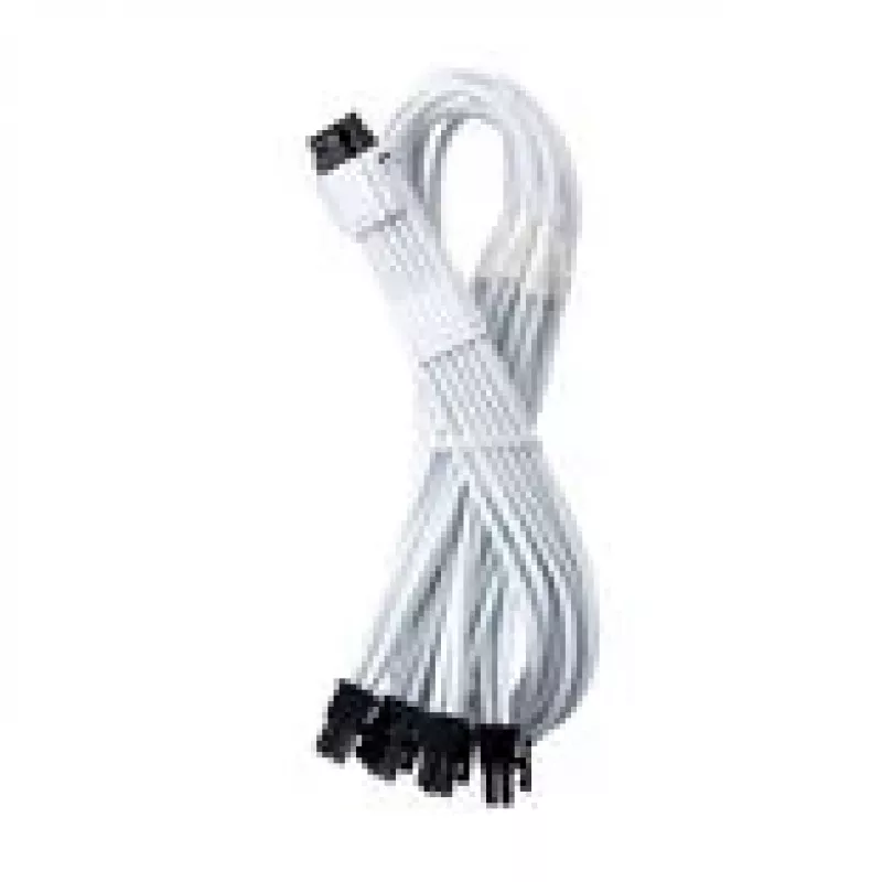 CableMod C-Series Pro ModMesh 16‑Pin to 4×8‑Pin Sleeved kabelis for Corsair Type 3/4 PSUs, 60 cm, White
