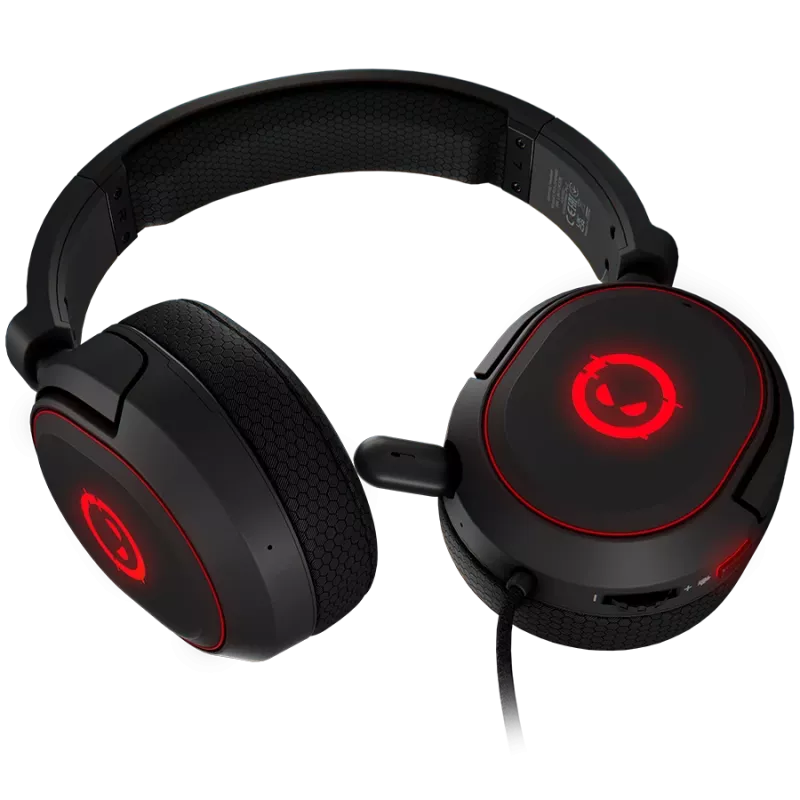 LORGAR Kaya 460, USB žaidimų ausinės su mikrofonu, CM108B, RGB apšvietimas, Plug&Play, USB-A jungties kabelis 2m, audinio ausų pagalvėlės, dydis: 192*184,7*88mm, 0,329kg, juodos